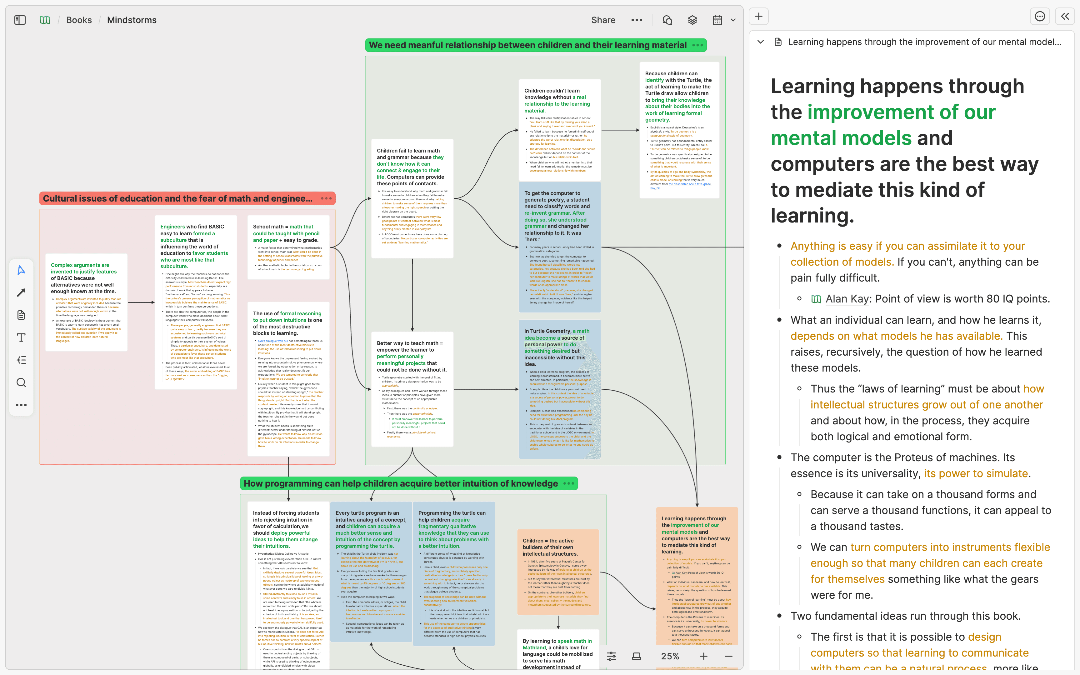 Interactive whiteboard for visual note-taking